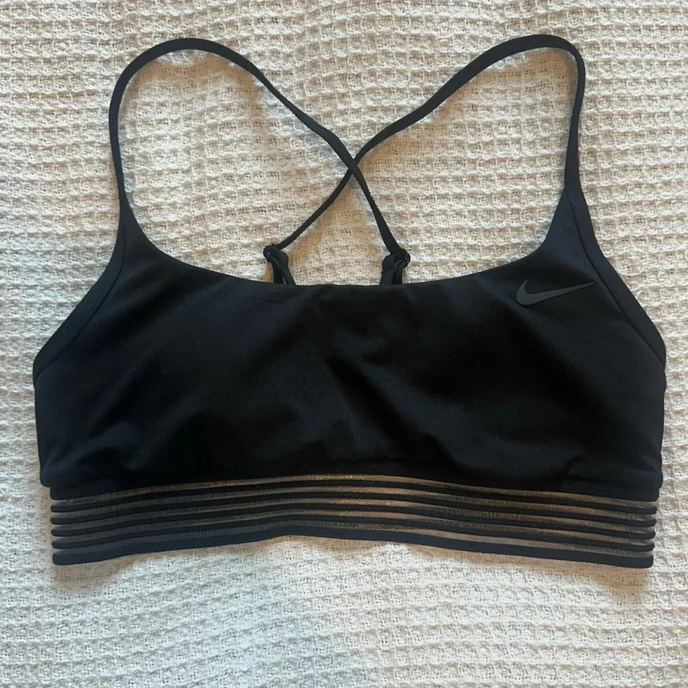 Nike Women Cross-Back Swim Top Size XS black on black bikini top